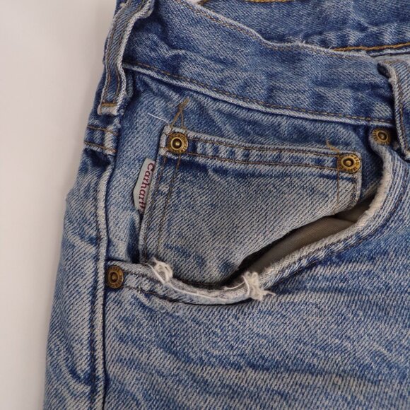 Carhartt Men's Flannel Lined Blue Jeans - see measurements - Picture 3 of 11